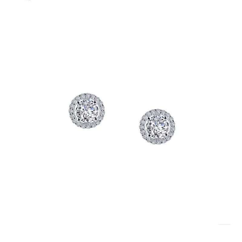 Solid tier earrings-Halo Studs 1.30 ctw