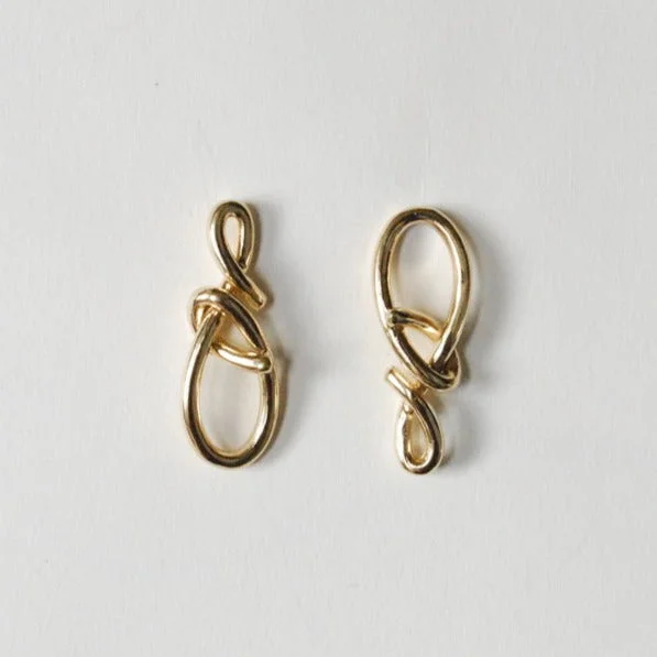 Two-tone earrings-Charm Knot Earrings