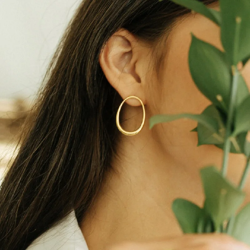 Soft enamel earrings-Audrey Post Earrings