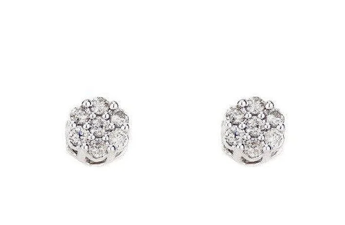 Sleek coin earrings-0.52 CT Diamond Earrings Flower Set