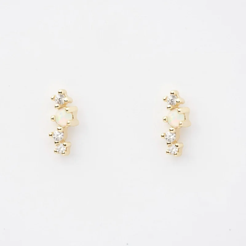 Bright gem earrings-Asia Opal Stud Earrings