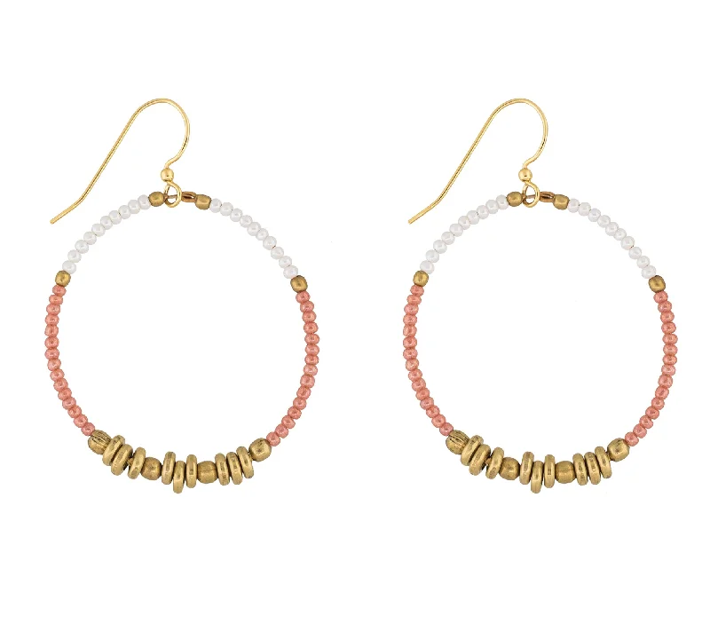 Fine pearl earrings-***NEW*** <br> Colorblocked Brass Hoops <br> Terracotta