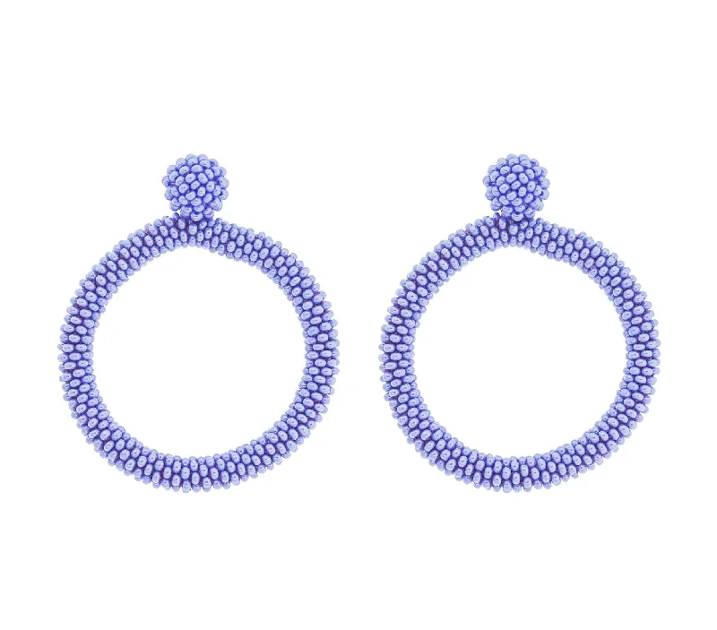 Fine drop earrings-<br>The Roll-On® Hoop <br> Periwinkle