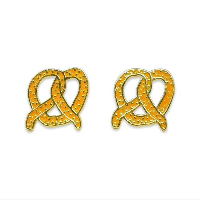 Gypsy weave earrings-Pretzel Enamel Earrings