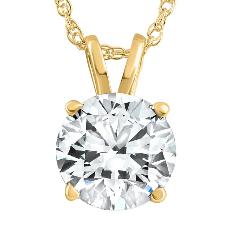 Coil knot necklaces-Certified 2.60Ct Diamond Solitaire Pendant 14k Gold Necklace 18"