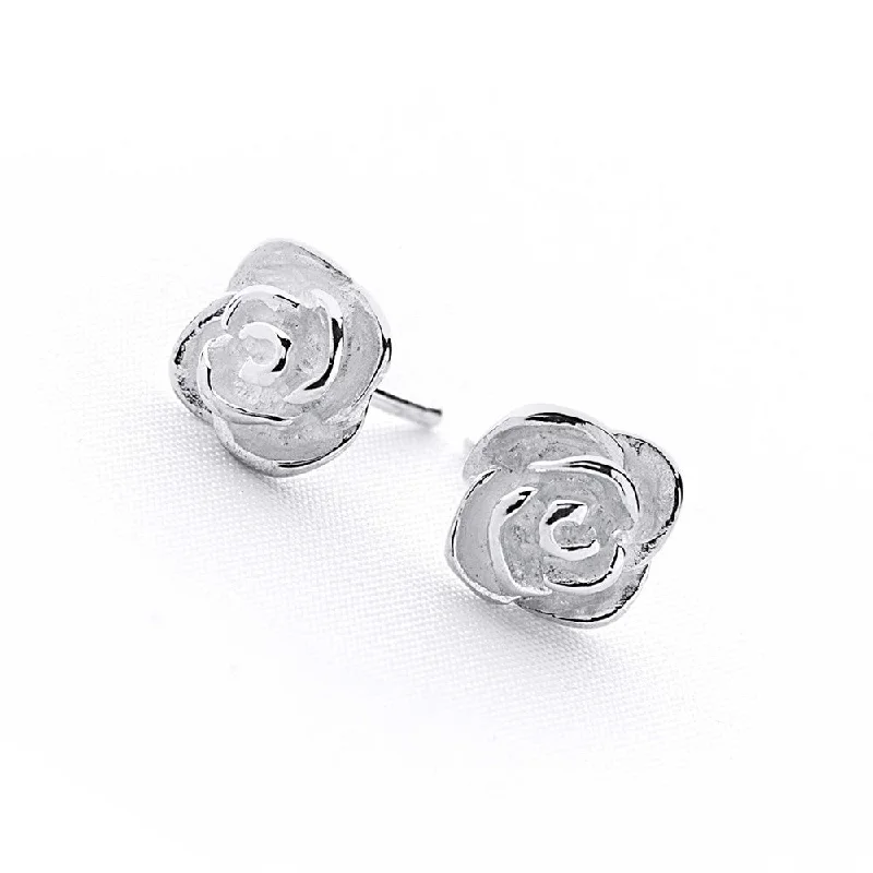 Coil knot earrings-Country Rose Earrings