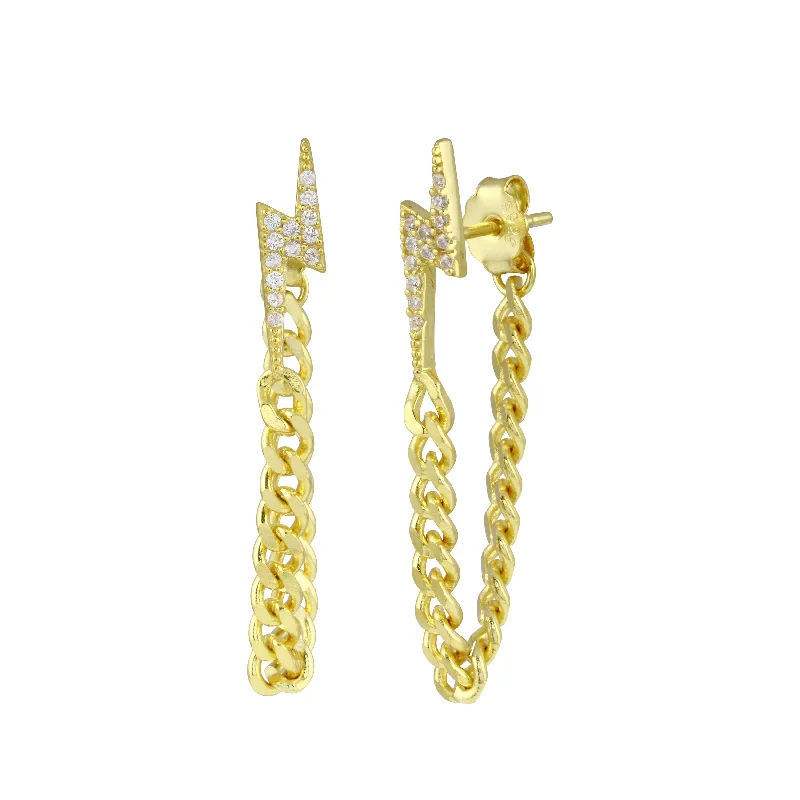 Soft texture earrings-Lightning Cuban Chain Earrings