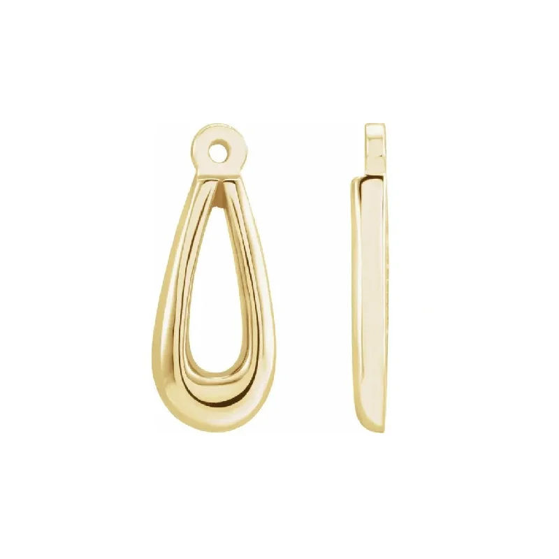 Solid tier earrings-14KT Yellow Gold Tear Drop Earring Jackets.