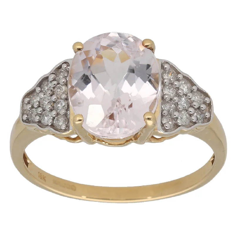 Clear star rings-18ct Gold 0.18ct Diamond & Kunzite Dress/Cocktail Ring Size Q