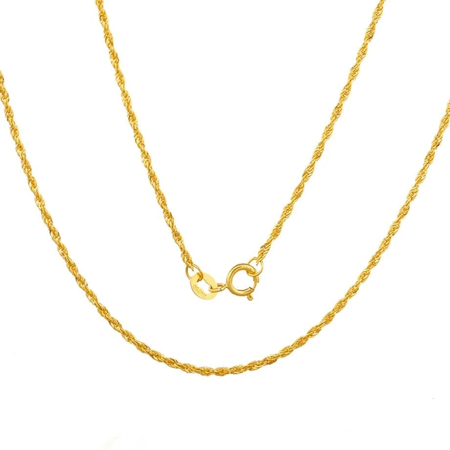 Thai style necklaces-18k Yellow Gold Twisted Chain Necklace