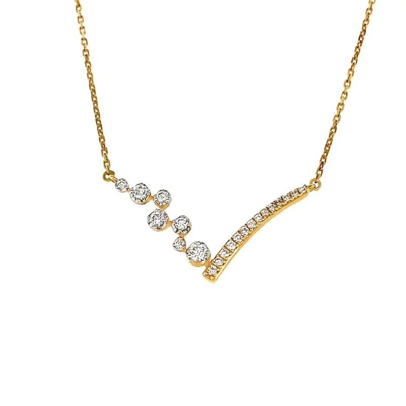 Fine filigree necklaces-18K Yellow Gold 0.28ct Diamond Necklace