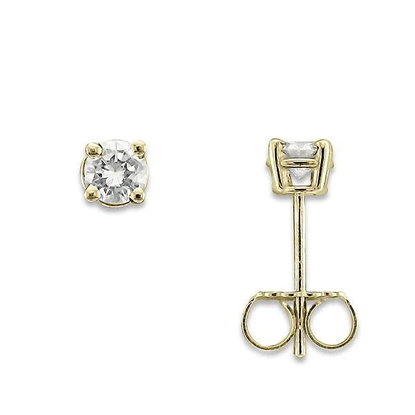 Mixed metal earrings-14KT YELLOW GOLD 1/3 CTW ROUND DIAMOND EARRINGS