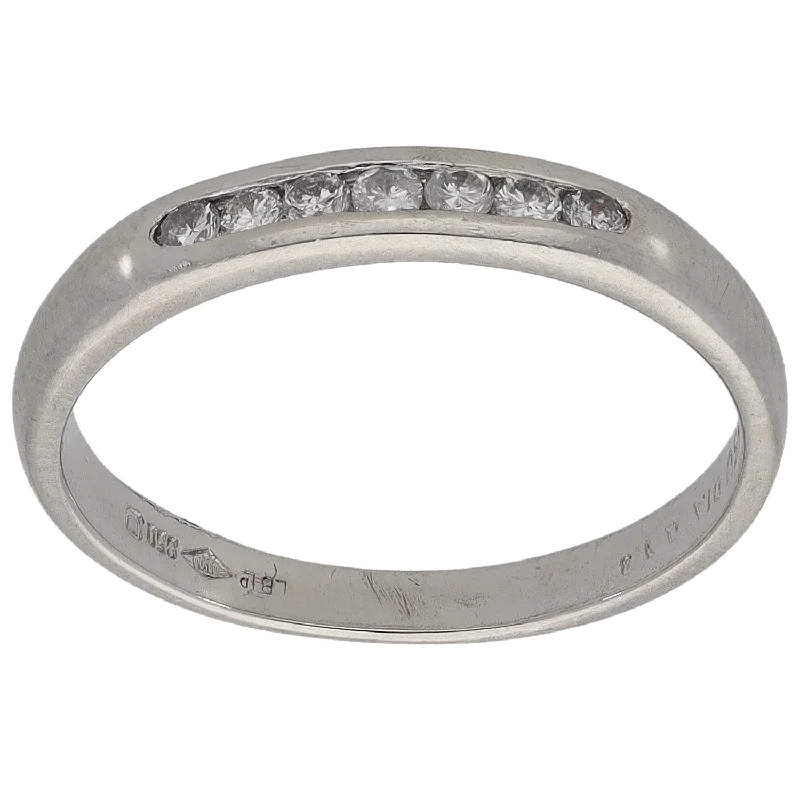 Pure druzy rings-Platinum 0.13ct Diamond Half Eternity Ring Size L