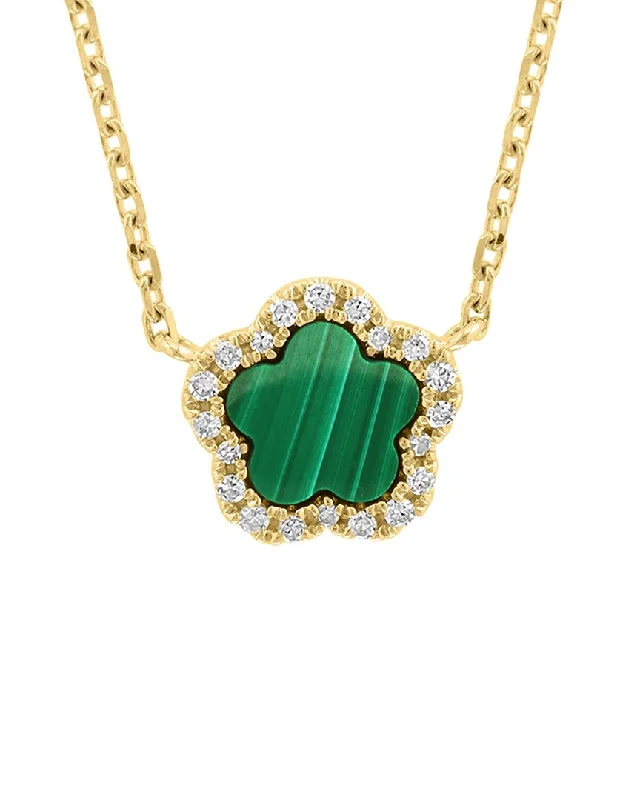 Bold chain necklaces-Effy Fine Jewelry 14K 0.48 ct. tw. Diamond & Malachite Necklace