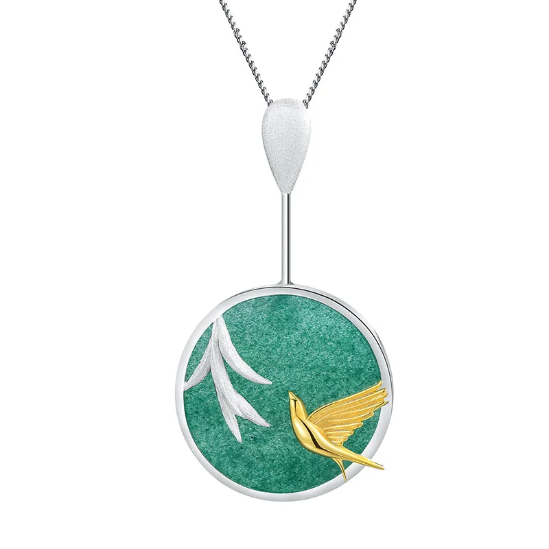 Gem strand necklaces-Swallow & Willow in Spring Wind Necklace