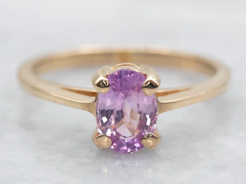 Fine wing rings-Blossom Pink Sapphire Solitaire Ring