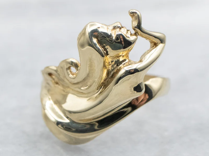 Ocean theme rings-Etherial Female Figure Ring