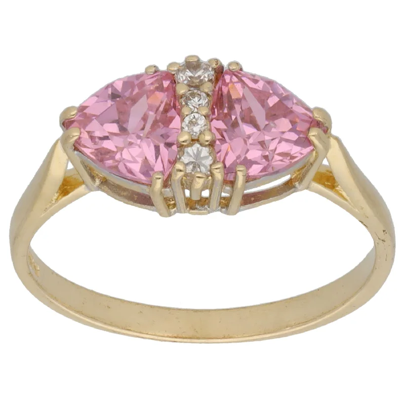 Agate gem rings-9ct Gold Cubic Zirconia Dress/Cocktail Ring Size M