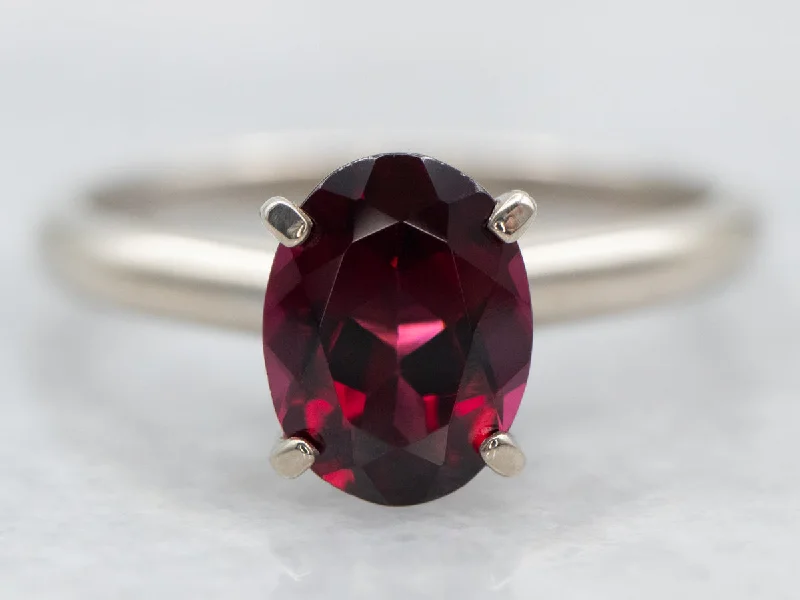 Sapphire solitaire rings-Rhodolite Garnet Solitaire Ring