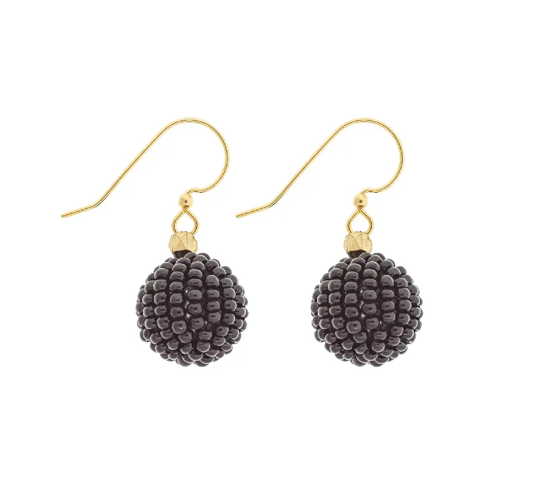 Coil knot earrings-<br>The Bauble Earring <br> Black