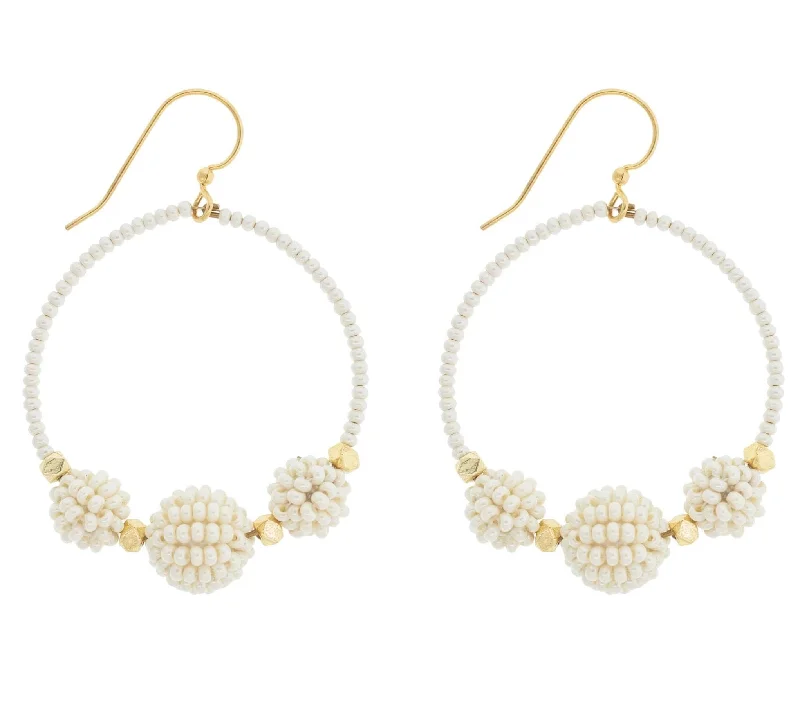 Soft triangle earrings-<br> The Uptown Girl Hoops <br> Cream