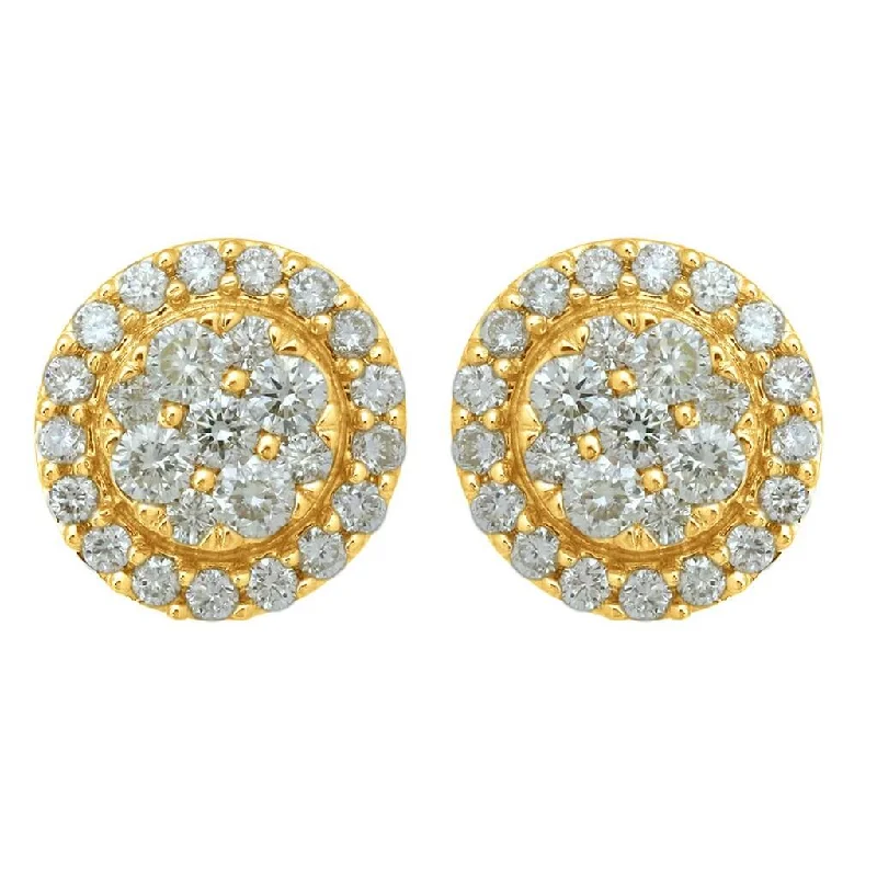 Tiered drop earrings-1 Cttw Round Cluster Custom Earrings