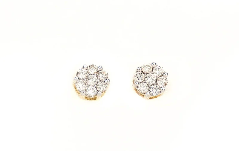 Clear crystal earrings-1.5CT Gold Earring