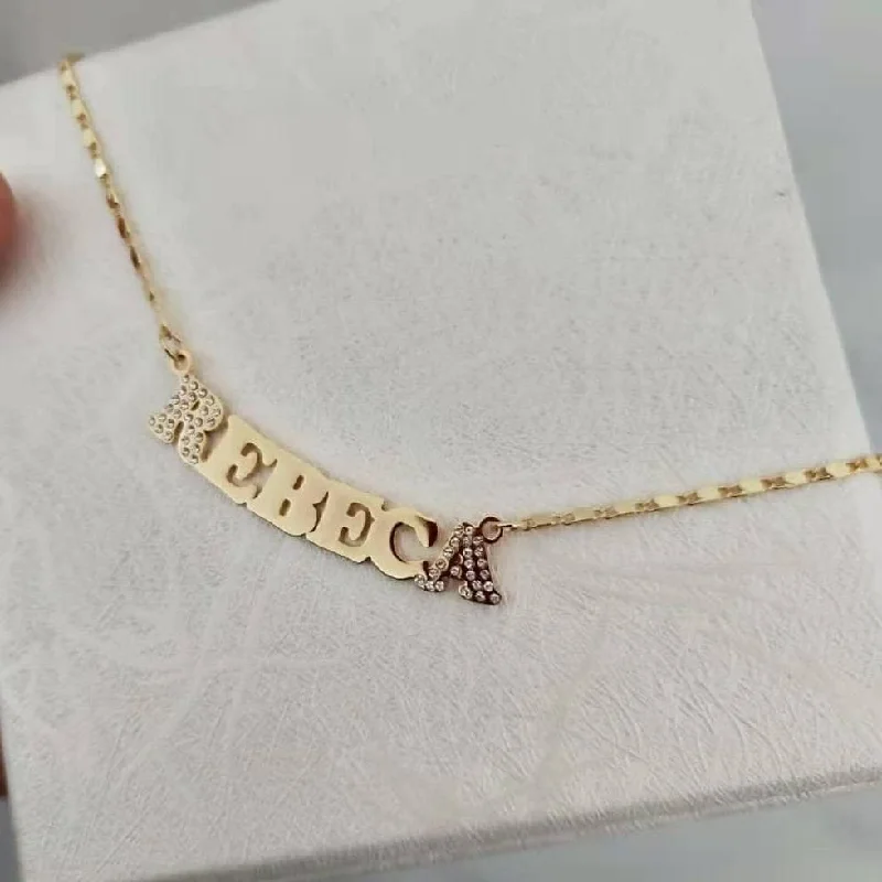 Gleaming gold necklaces-Iced Out Bling Custom Name Necklace