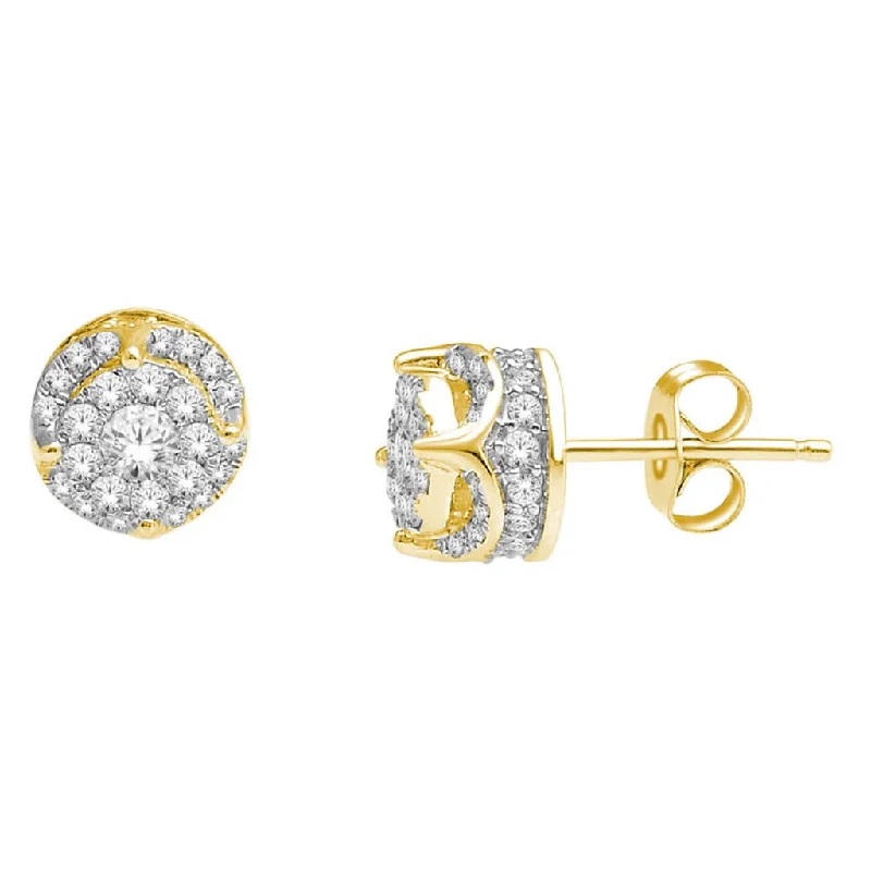 Vine hoop earrings-1.2CTTW DIAMOND CLUSTER EARRING