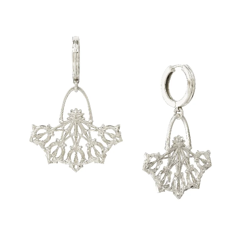 Broad hoop earrings-Daphne Earrings Silver