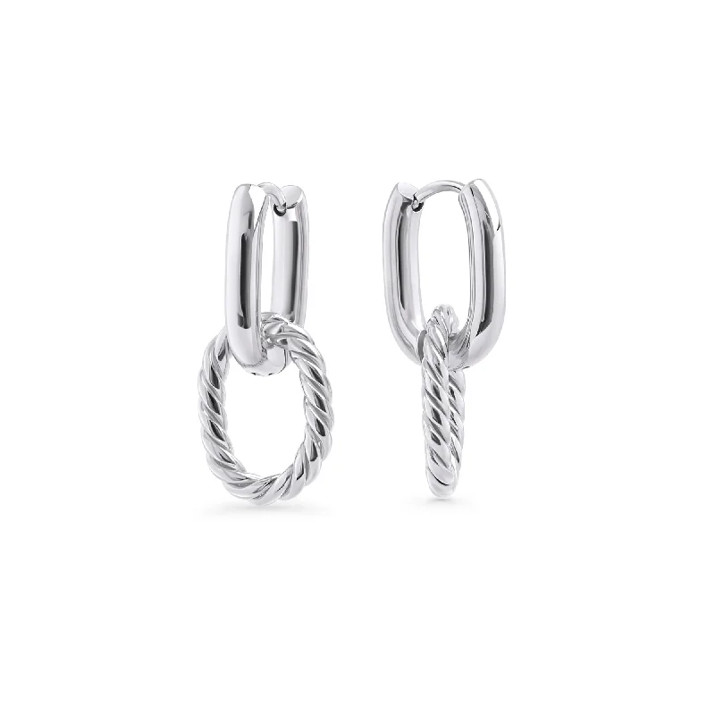 Tulip motif earrings-Cecilia Huggie Earrings