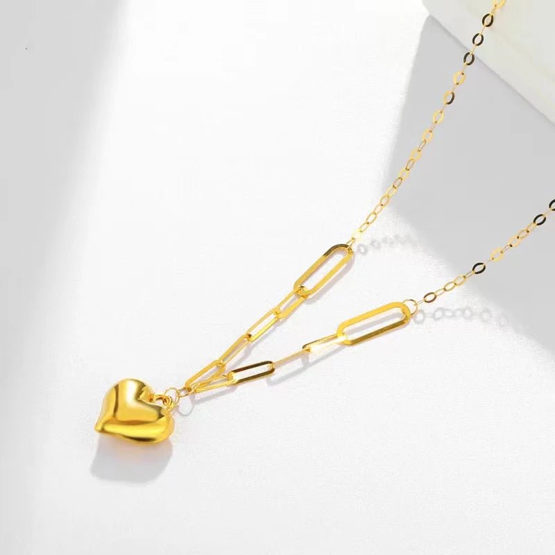 Angel wing necklaces-Classic 18k Yellow Gold Heart Pendant Necklace