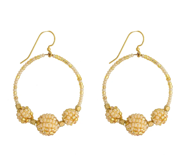 Woven thread earrings-<br>The Uptown Girl Hoops <br> Honey