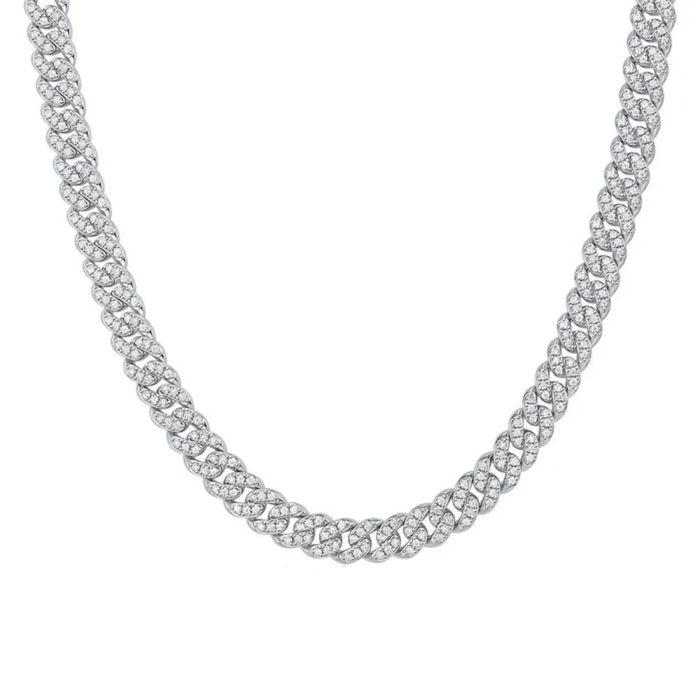 Wide bar necklaces-8.5 Ct Round Diamond Necklace