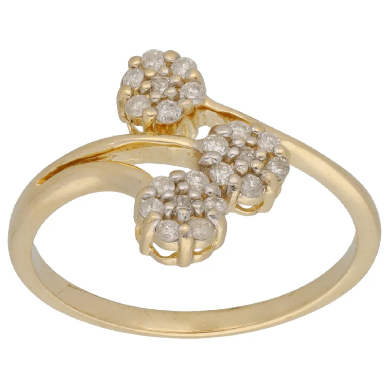 Soft enamel rings-9ct Gold 0.21ct Diamond Dress/Cocktail Ring Size P