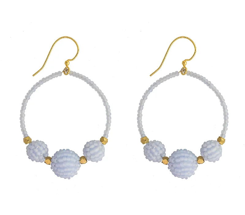 Retro clip earrings-<br>The Uptown Girl Hoops <br> Sky