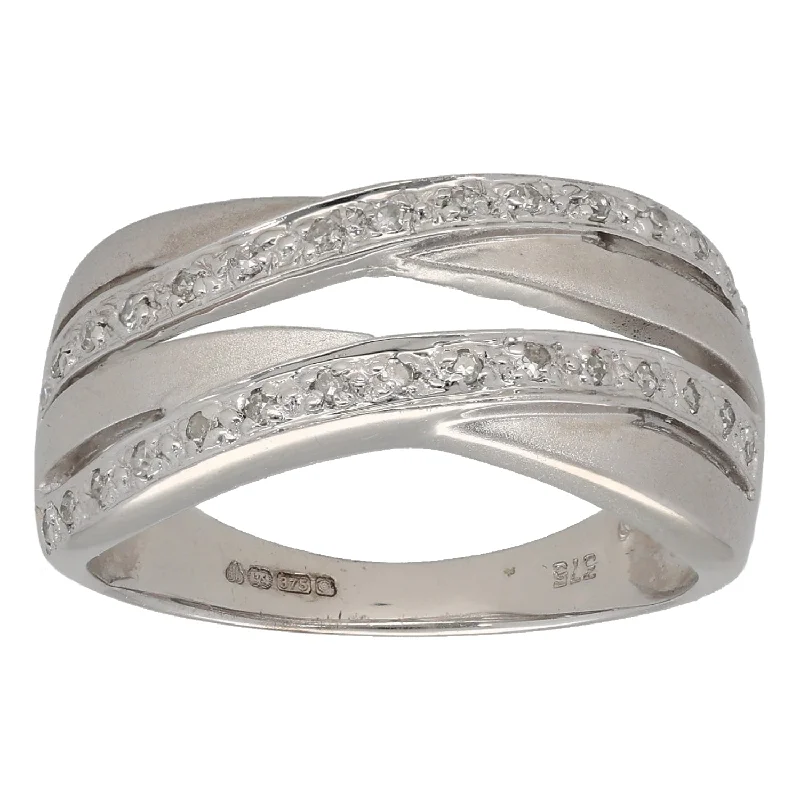 Mixed metal rings-9ct White Gold 0.34ct Diamond Dress/Cocktail Ring Size P