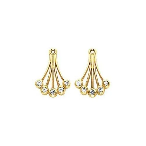 Soft wood earrings-14KT Yellow Gold .25 CTW Round Diamond Earring Jackets