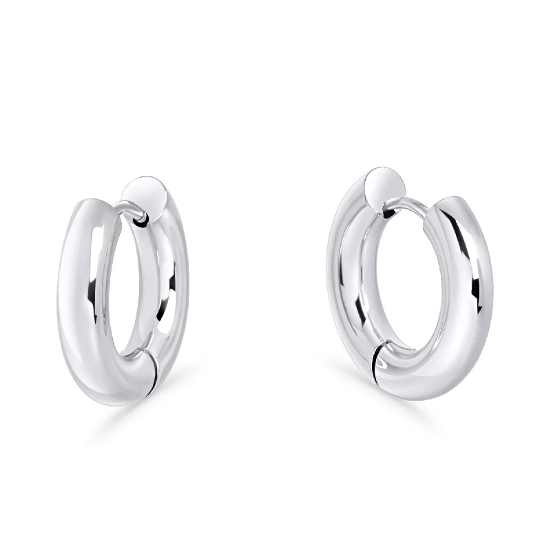 Solid ring earrings-Chroma Medium Huggie Earrings