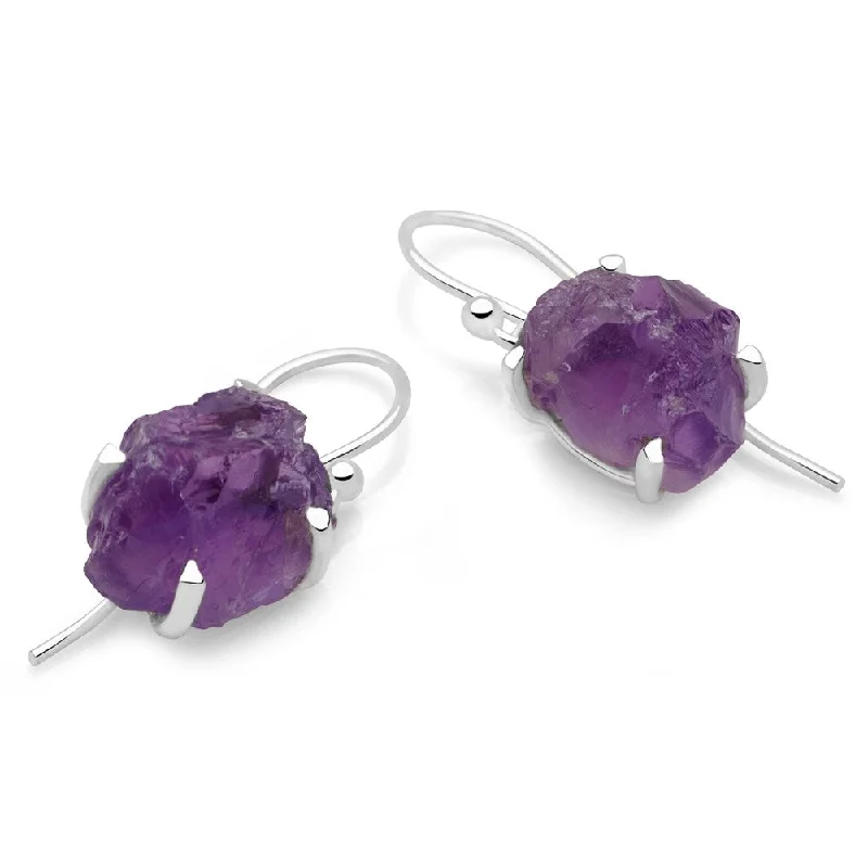 Sleek drop earrings-Amethyst Muse Earrings