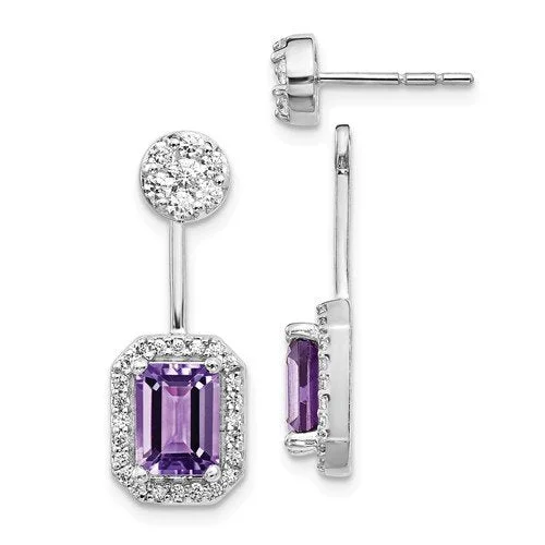 Soft texture earrings-14KT 4.20 CTW & .63 CTW DIAMOND OCTAGON HALO EARRINGS