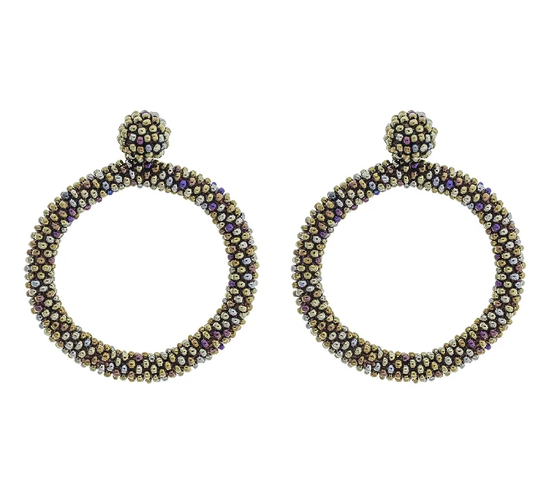 Sun themed earrings-<br>The Roll-On® Hoop <br> Goddess