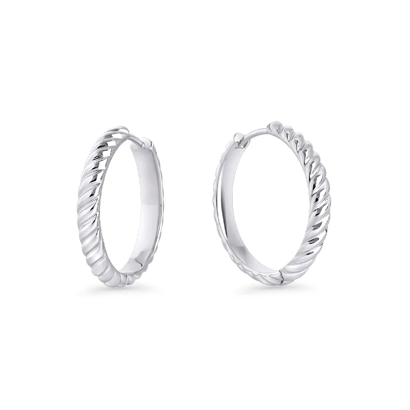 Gleaming silver earrings-Estelle Huggie Earrings