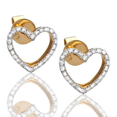 Soft clay earrings-14K 0.35 CTTW DIAMOND OPEN HEART EARRINGS