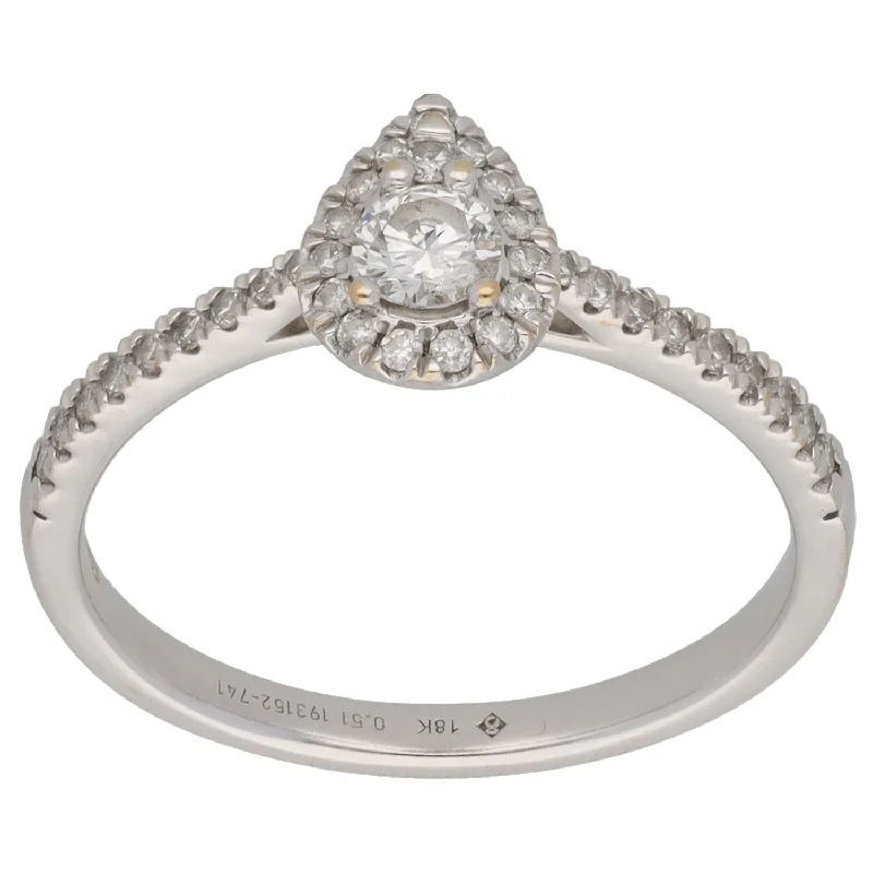 Fine star rings-18ct White Gold 0.51ct Diamond Dress/Cocktail Ring Size S