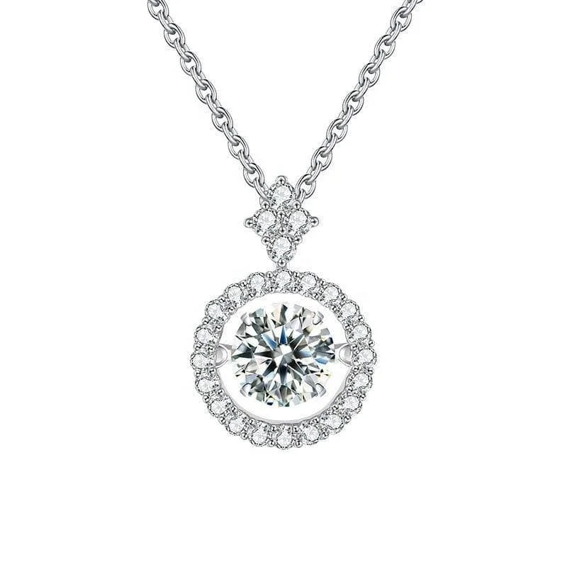 Stone-twisted necklaces-1.0 Ct Round Diamond Necklace with Twinkle Setting