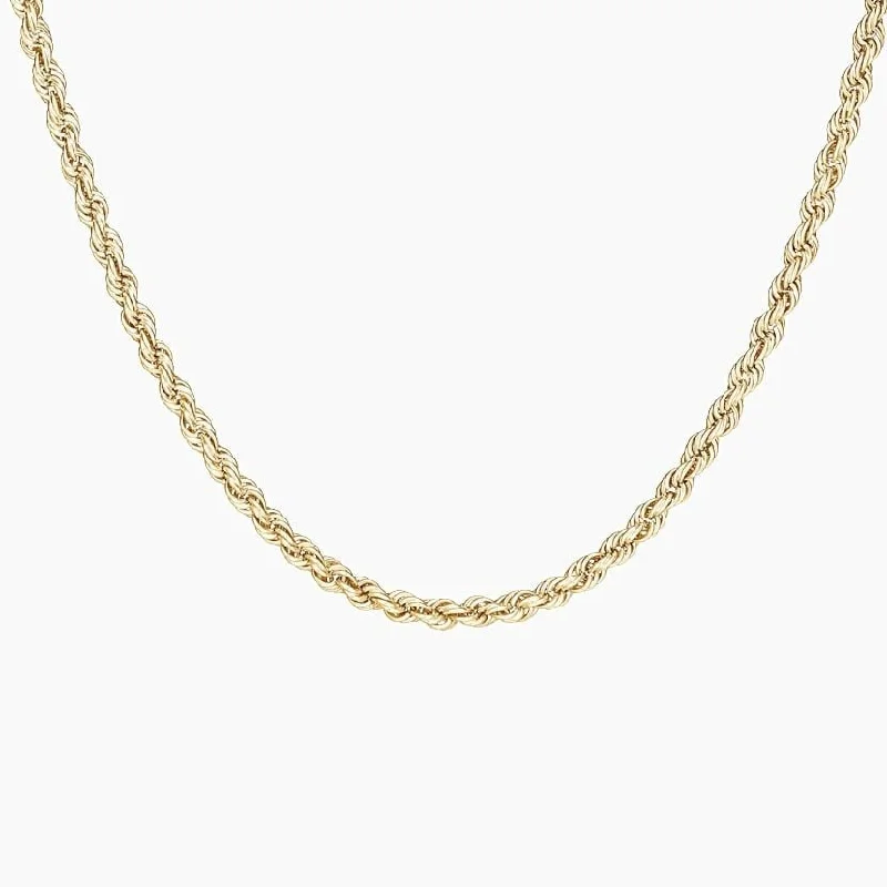 Sapphire drop necklaces-18k Yellow Gold Twisted Chain Necklace