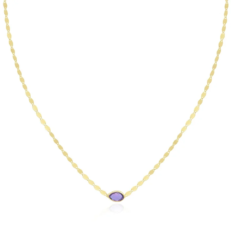 Sapphire drop necklaces-Amethyst Disco Necklace