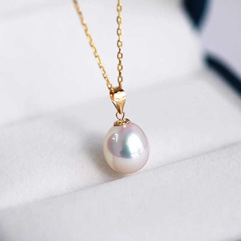 Shiny bead necklaces-Natural Freshwater Waterdrop Pearl Pendant Necklace