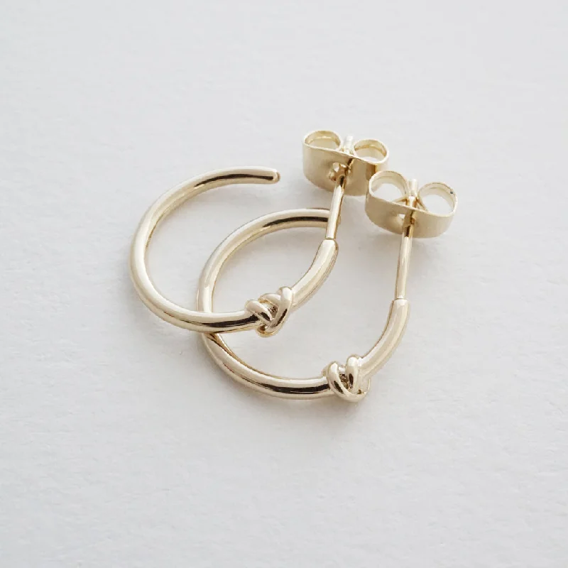 Tulip motif earrings-Knotted Hoops